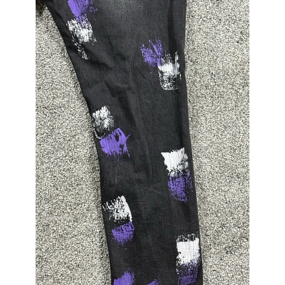 Switch Remarkable Men's Black Distressed Jeans Paint Splatter 40x32